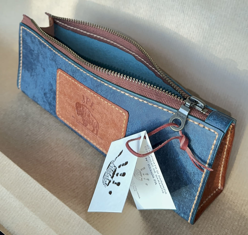 Trousse à crayons en cuir personnalisable, fermeture zip